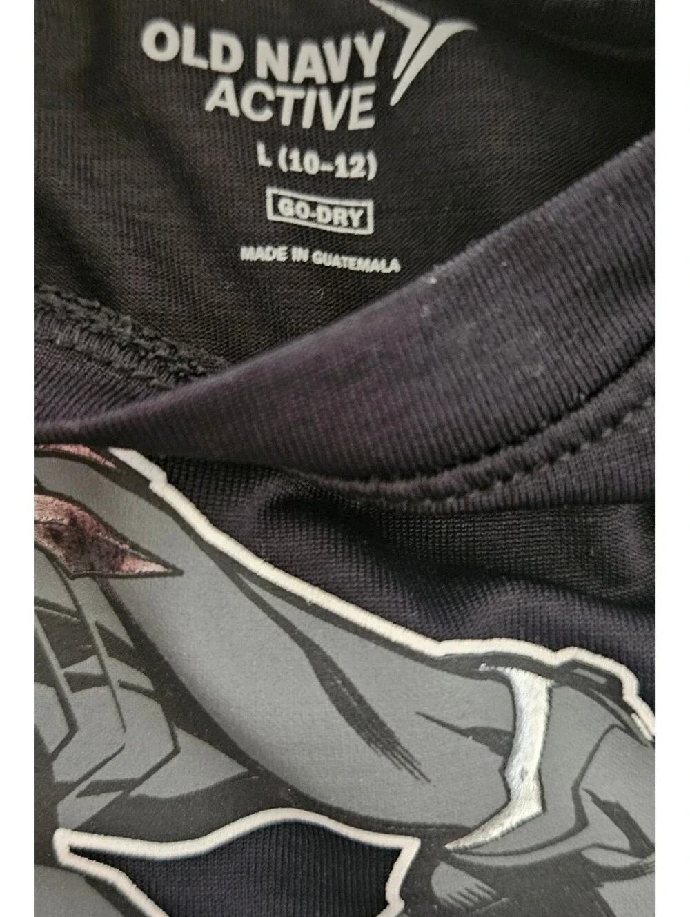 Old Navy Active Boys Marvel Black Panther Graphic Shirt L (10-12) Go-Dry